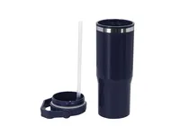 Vaso térmico de PP Bastien 900 ml con pajita y asa de PP, vista lateral