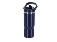 Vaso térmico de PP Bastien 900 ml con pajita y asa de PP, vista frontal