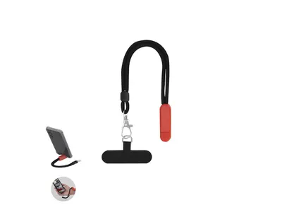 Pulsera portamóvil de poliéster Nelopy con soporte personalizable