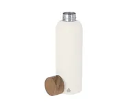 Bidón de acero reciclado Cosmix 700 ml tapón de acacia de acero inox reciclado/ acacia, vista lateral