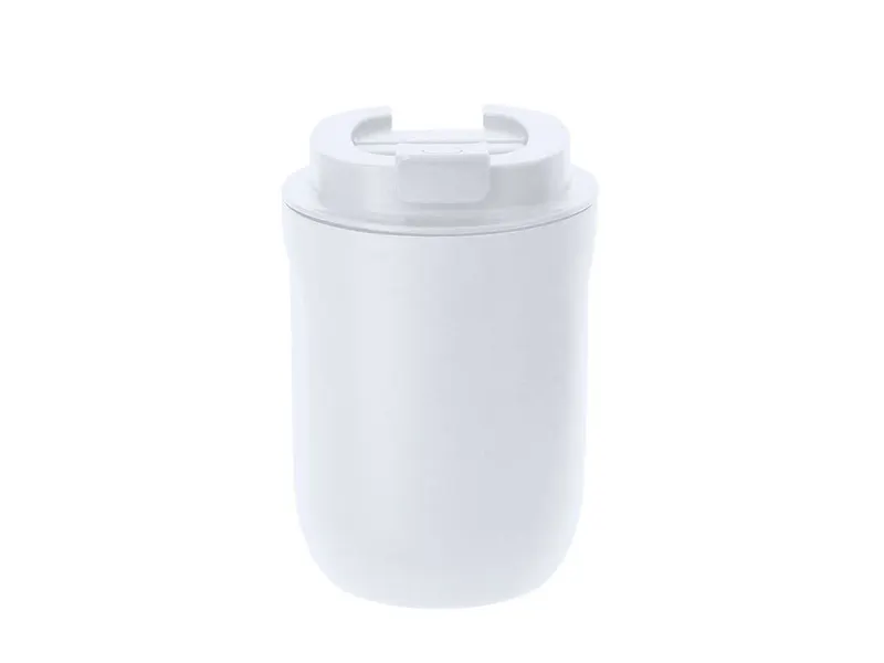 Vaso térmico de acero reciclado Funcol 250 ml semimate en blanco de acero inox reciclado, vista frontal