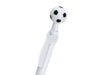 Bolígrafo de ABS Seeker pulsador con balón de fútbol, vista lateral