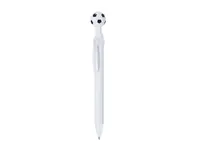 Bolígrafo de ABS Seeker pulsador con balón de fútbol, vista frontal