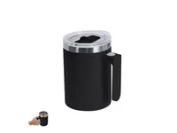 Taza mezcladora de acero Waker 400 ml con agitador de ABS/ acero inox, vista frontal