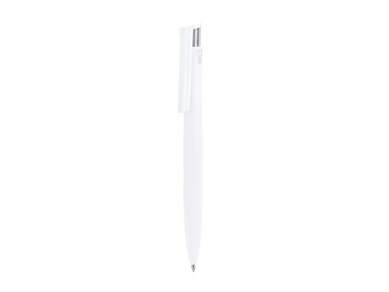 Bolígrafo NFC de ABS mate Narys en blanco, vista frontal