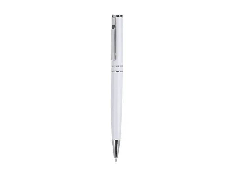 Bolígrafo de aluminio reciclado mate Yaros giratorio en blanco de aluminio reciclado, vista frontal