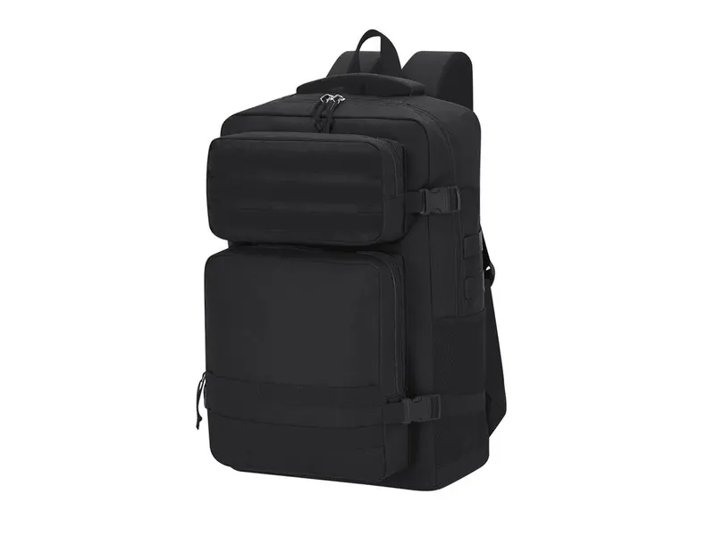 Mochila táctica de poliéster Colossus 600D 17 pulgadas en negro de poliéster 600D, vista frontal