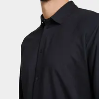 Camisa de algodón Balthazar mercerizado manga larga hombre de algodón reciclado, detalle 3
