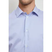 Camisa hilo teñido antiarrugas Baptiste hombre de algodón, detalle 4
