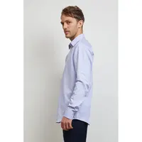 Camisa hilo teñido antiarrugas Baptiste hombre de algodón, detalle 5
