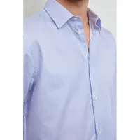 Camisa hilo teñido antiarrugas Baptiste hombre de algodón, detalle 8