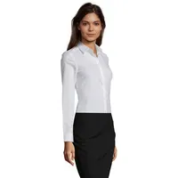 Camisa de algodón elastano Blake ceñida mujer de algodón, vista lateral