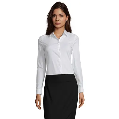 Camisa de algodón elastano Blake ceñida mujer personalizable