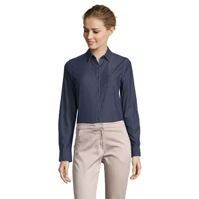 Camisa vaquera de denim Barry crudo mujer personalizable