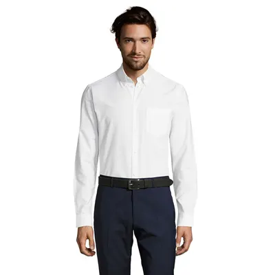 Camisa ajustada de algodón poliéster Boston Fit hombre personalizable