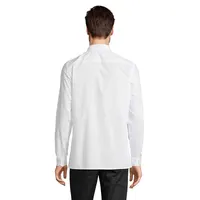 Camisa popelín manga larga ajustada Bailey hombre de RPET, vista lateral