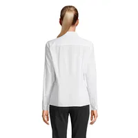 Camisa popelín manga larga ceñida Bailey mujer de RPET, vista lateral