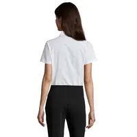 Camisa ceñida manga corta polialgodón Elite mujer de algodón, vista lateral