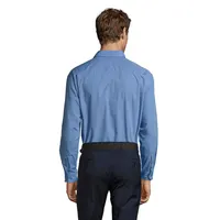 Camisa popelín corte recto manga larga Baltimore hombre de PET, vista lateral