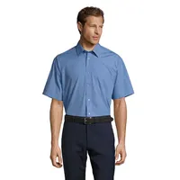Camisa popelín corte recto manga corta Bristol hombre de PET, vista frontal