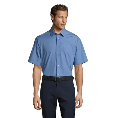 Camisa popelín corte recto manga corta Bristol hombre personalizable