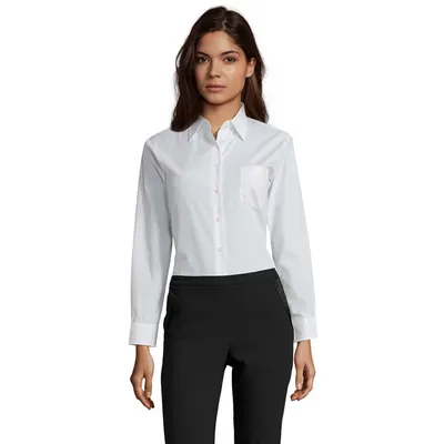 Camisa ceñida manga larga poliéster algodón Executive hombre personalizable