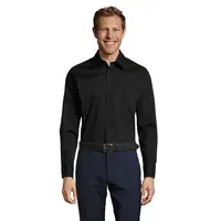 Camisa de algodón elastano Brighton 140 g manga larga hombre de algodón, vista frontal