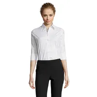Camisa manga Effect 3/4 algodón elastano mujer de algodón, vista frontal