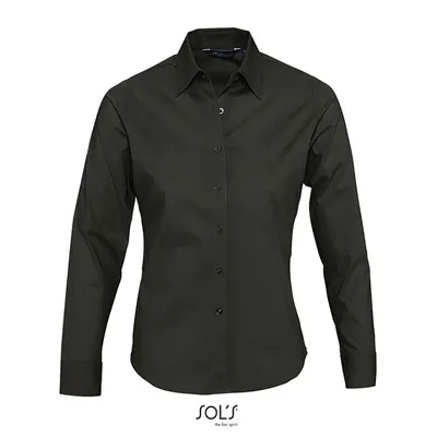 Camisa mujer stretch algodón elastano manga larga personalizable