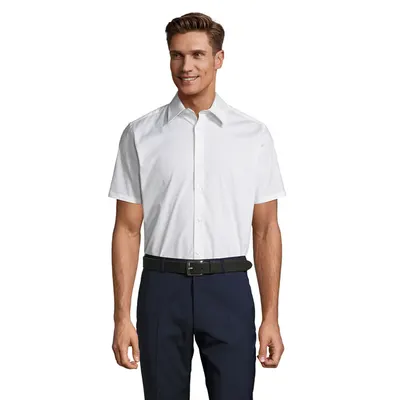 Camisa ajustada manga corta algodón elastano Broadway personalizable