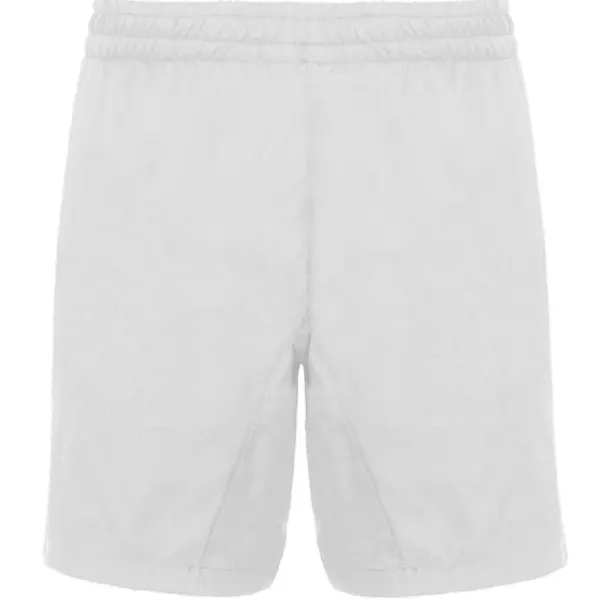Pantalón corto deportivo panel transpirable Andy 110 g en blanco de 100% poliéster, 110 g/m², vista frontal