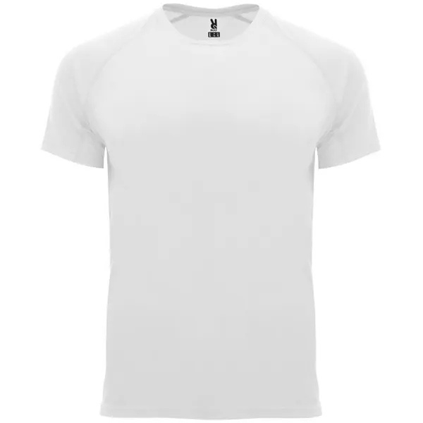Camiseta técnica ranglán waffle Bahrain 135 g en blanco de 100% poliéster waffle interlock, 135 g/m², vista frontal