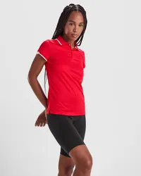 Polo técnico bicolor antibacteriano Tamil 140 g mujer de 50% poliéster reciclado / 50% poliéster, vista frontal