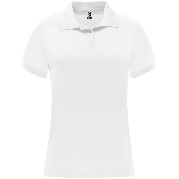Polo técnico de piqué Monzha 150 g manga corta mujer en blanco de 100% poliéster piqué, 150 g/m², vista frontal