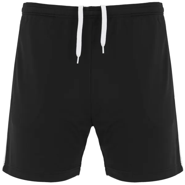 Pantalón corto deportivo de poliéster Lazio 200 g en negro de 100% poliéster interlock, 200 g/m², vista frontal