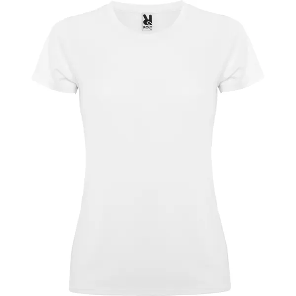 Camiseta técnica de piqué Montecarlo 150 g manga corta mujer en blanco de 100% poliéster piqué, 150 g/m², vista frontal