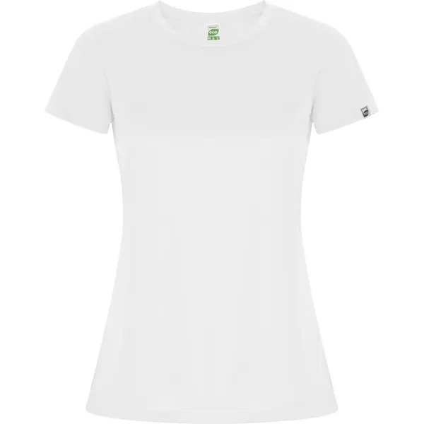 Camiseta técnica reciclada waffle Imola 135 g mujer en blanco de 50% poliéster reciclado / 50% poliéster, vista frontal