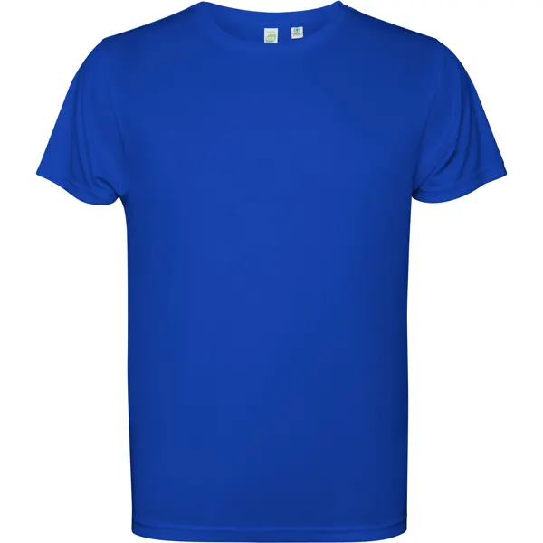 Camiseta técnica antibacteriana reciclada Estoril 125 g en royal de 100% poliéster reciclado waffle interlock, vista frontal