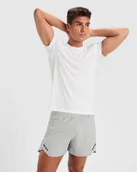 Pantalón corto running reciclado Thema 110 g hombre de 90% poliéster reciclado 10% elastano, 110, vista frontal