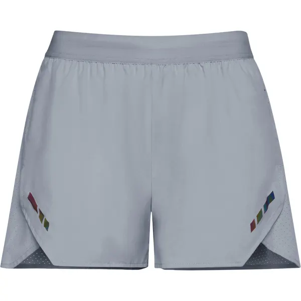 Pantalón corto running reciclado Stratos 110 g mujer en gris de 90% poliéster reciclado 10% elastano, 110, vista frontal
