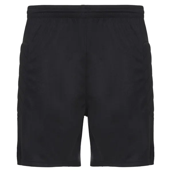 Pantalón corto de portero acolchado Arsenal 250 g en negro de 100% poliéster, 250 g/m², vista frontal