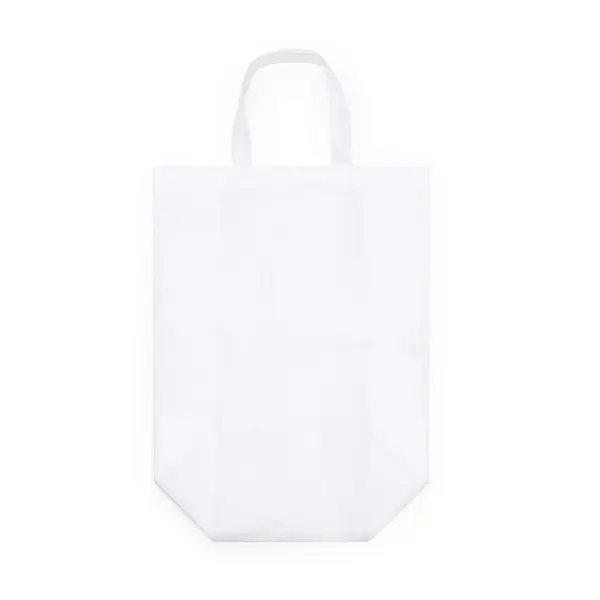 Bolsa non woven sublimación Moket con fondo 70 g en blanco, vista frontal
