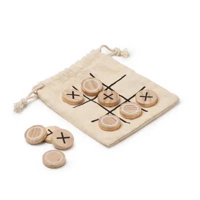 Juego 3 en raya de madera con bolsa personalizable