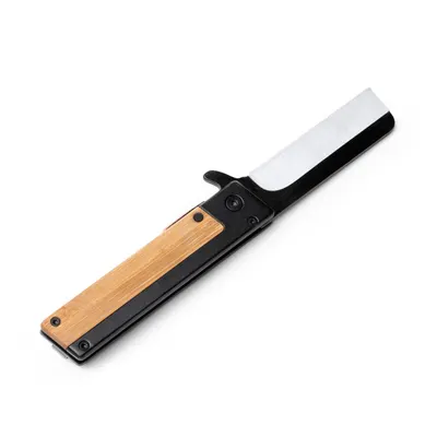 Navaja de acero inoxidable Aster negro mate con clip personalizable