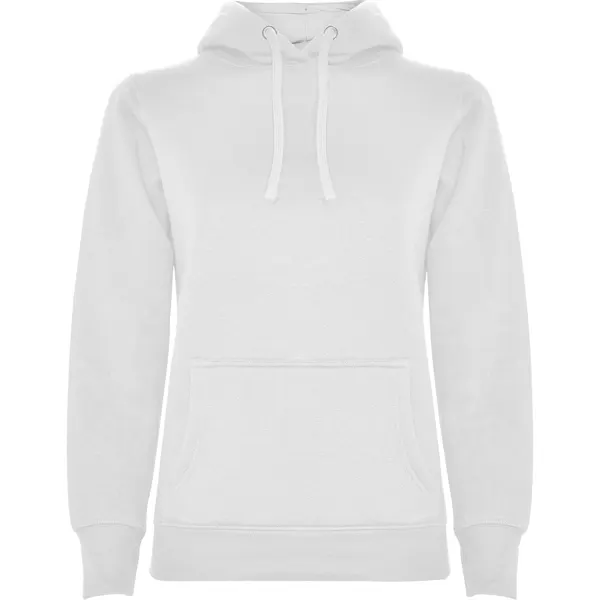 Sudadera Urban con capucha forrada 280 g mujer en blanco de 50% algodón / 50% poliéster, 280 g/m², vista frontal