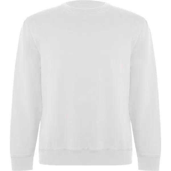 Sudadera cuello redondo orgánico reciclado Batian 300 g en blanco de 65% algodón peinado (57% orgánico) / 35%, vista frontal