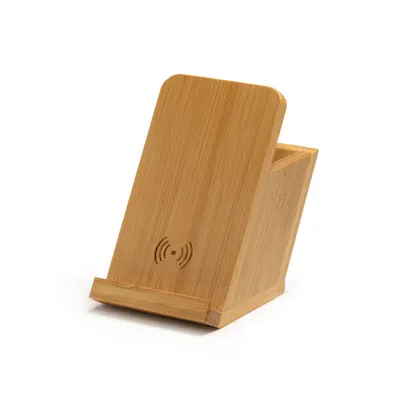 Lapicero de bambú con carga inalámbrica 10 W personalizable