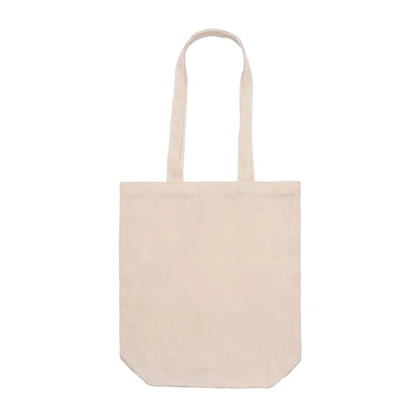 Bolsa de poliéster Dashi con fuelle para sublimación en beige de poliéster, vista frontal