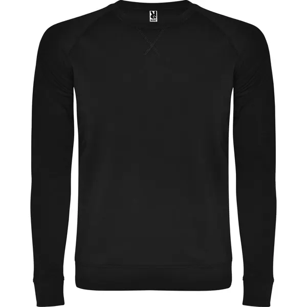 Sudadera cuello redondo de algodón Annapurna 260 g ranglán en negro de 100% algodón, 260 g/m², vista frontal