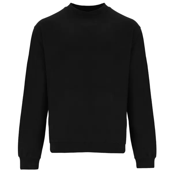 Sudadera cuello redondo de algodón Teleno 320 g en negro de 100% algodón, 320 g/m², vista frontal